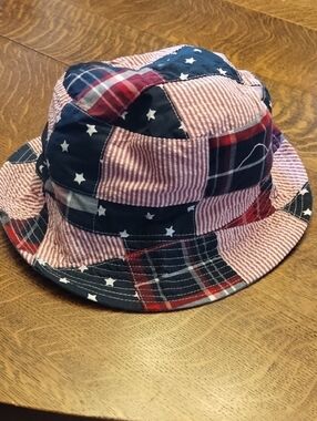 Gymboree Patchwork Bucket Hat - Red, Navy, White